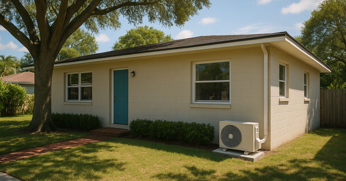Mini-split placement in a Gulf Gate mid-century block home